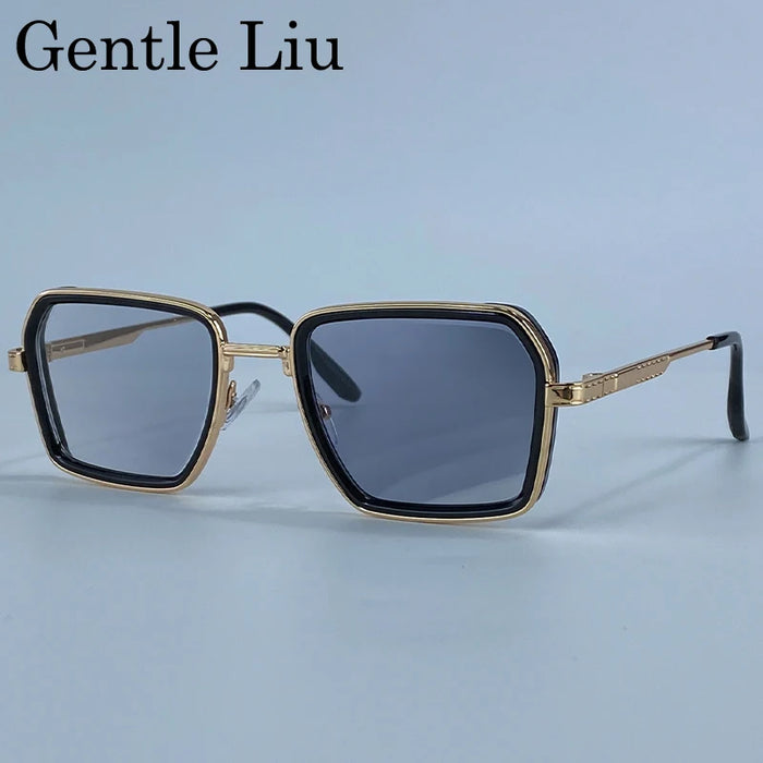 Steampunk Polygon Polarized Sunglasses Men 2026 Luxury Brand Change Color Sun Glasses For Male Driving Eyewear Metal Frame Shade