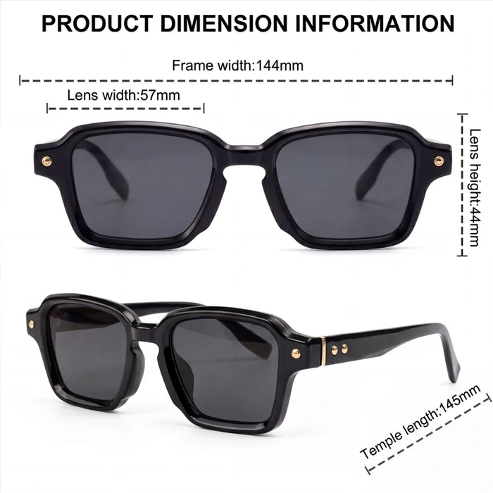 Photochromic Square Punk Sunglasses Men 2026 Luxury Brand Designer Rivet Sun Glasses Vintage Shades Male Driving Fashion Eyewear