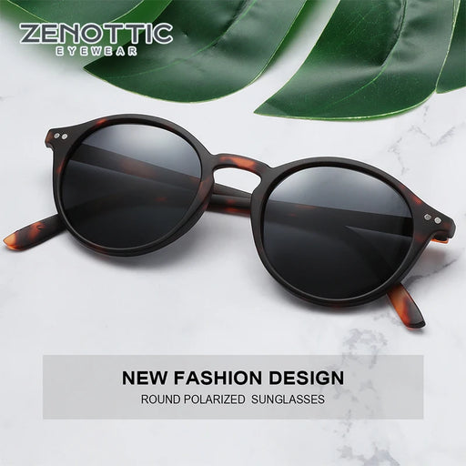 ZENOTTIC Lunettes de soleil polarisées tendance hommes femmes, marque de designer, lunettes de soleil rondes rétro vintage UV400, verres teintés
