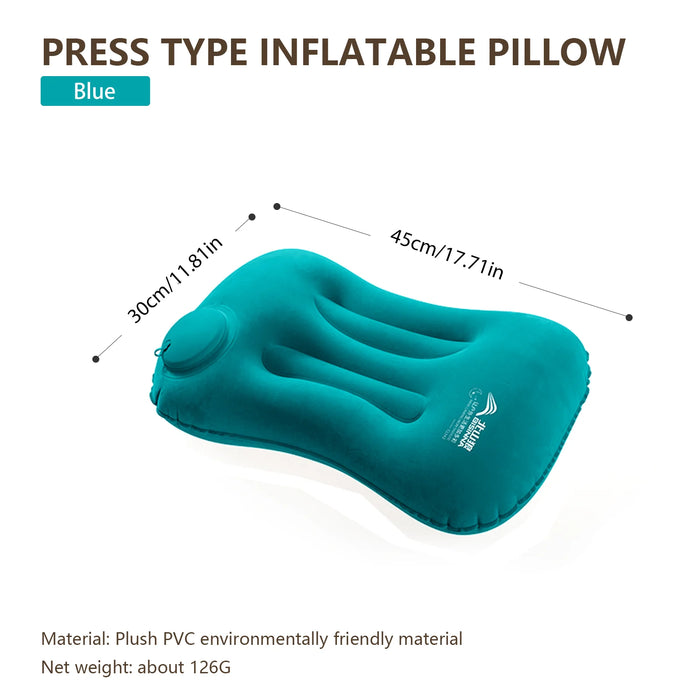 Oreiller gonflable de camping BISINNA, portable et ultraléger pour voyage et randonnée, soutien cervical et lombaire