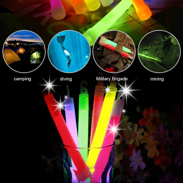 1/5/10 Barras luminosas de fluorescencia, barras luminosas militares con gancho, barras luminosas de emergencia para exteriores, barras luminosas para fiestas que brillan en la oscuridad.