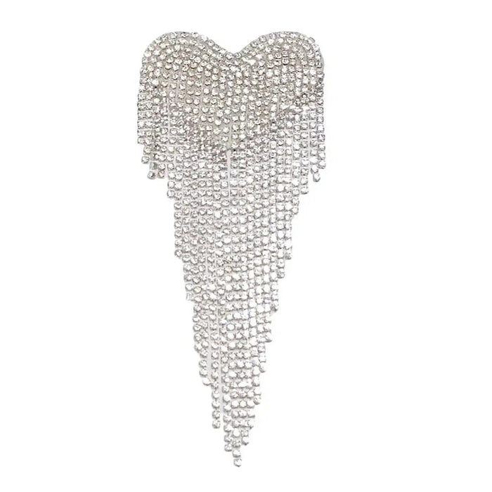 Retro Heart Beaded Tassels Shoulder Strap Epaulettes Stage Sew on Clothes Applique Punk Shoulder Patches Appliques Accessories