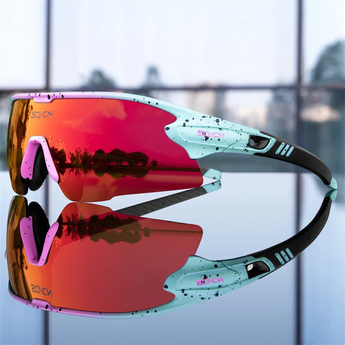 SCVCN Mountain Bicycle Glasses Sports Men's Sunglasses Photochromic Cycling Goggles MTB Road Running UV400 Protection Eyewear