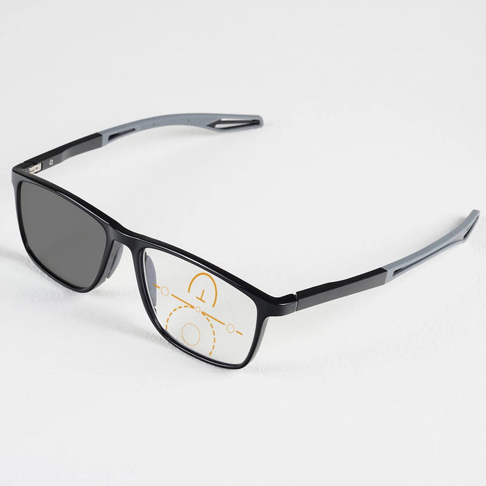 Men Women Square Reading Glasses Progressive Multifocal Photochromic Customized Spring Hinge Comfortable Wear Clear Lens Readers