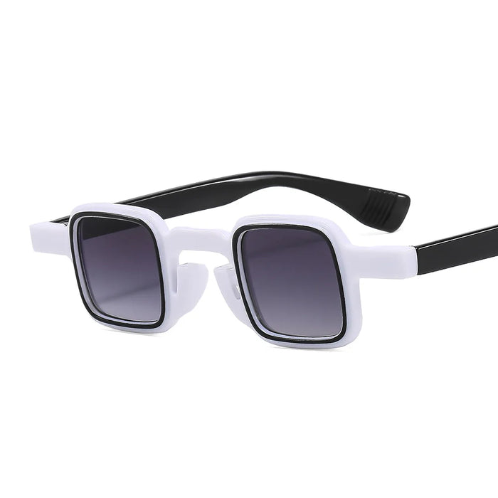 Ins Popular Fashion Small Square Sunglasses Women Retro Punk Shades UV400 Men Clear Ocean Lens Trending Rivets Sun Glasses