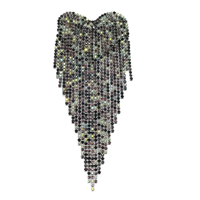 Retro Heart Beaded Tassels Shoulder Strap Epaulettes Stage Sew on Clothes Applique Punk Shoulder Patches Appliques Accessories
