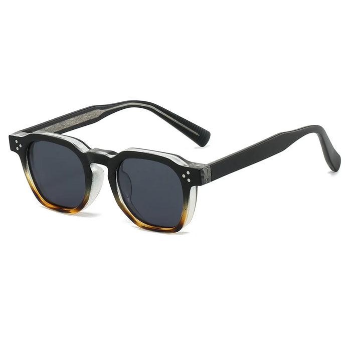 New Retro Tortoise Shell Square Women Sunglasses Y2K Personalized Brand Contrast Color Frame Design Men Trendy Glasses UV400