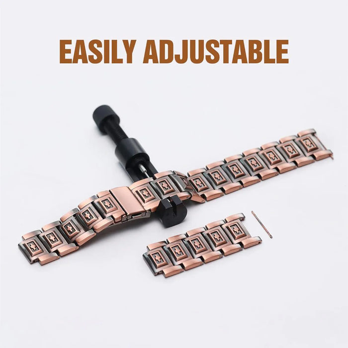 ARADOO Premium Copper Bracelet for Men with 3X Strength,Magnetic Therapy Cross Wristband Jewelry Gifts