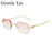 Petites lunettes de soleil rectangulaires punk sans monture homme 2026, monture léopard de luxe sans bords, verres découpés, style rétro, monture métal doré