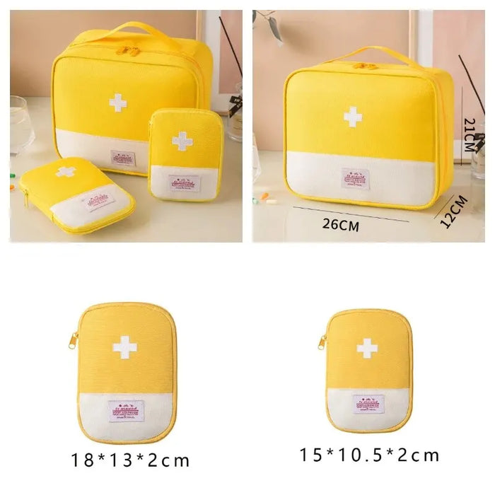 3 piezas/set bolsa de almacenamiento médico portátil, organizador de botiquín de primeros auxilios para camping, estuche de pastillas para viajes al aire libre y hogar
