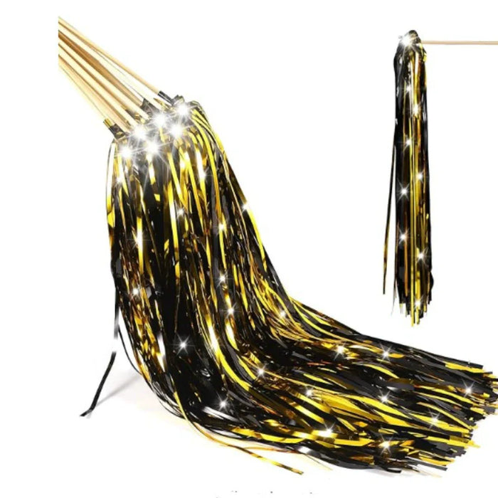 10PCS Light Up Wedding Sparklers LED Wedding Tassel Rain Silk Fairy Stick with Wooden Strip for Birthday Concert New Year Raves