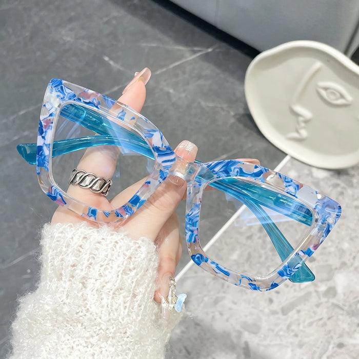 Fashion Floral Cat-Eye Reading Glasses for Women, Home Office & Phone Viewing, Face-Shaping Trendy Reading Glasses