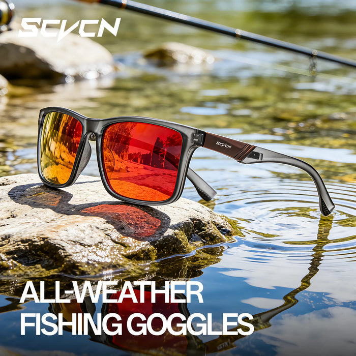 SCVCN Sea Fishing Beach Glasses Women Fishing Polarized Sunglasses Outdoor Sport Windproof Eyewear Cycling Road Bike UV400 Men