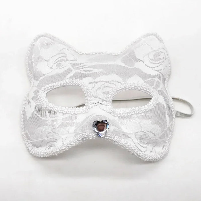 Máscara de encaje sexy para mujer, suministros de cosplay de gato, fiesta de baile, mascarada, máscara de zorro, decoración de cara de animal para parejas, accesorios para ojos
