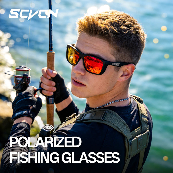 SCVCN Men Polarized Fishing Sunglasses Women Outdoor Water Sport Glasses Cycling Bike Sea Riverbank Fishing Beach UV400 Goggles