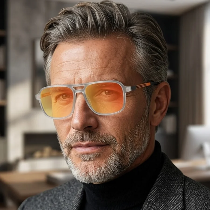 Men Square Progressive Multifocal Reading Glasses Coated Red Sunglasses Men's Ultralight Frames Luxury Designer Brand Eyewear