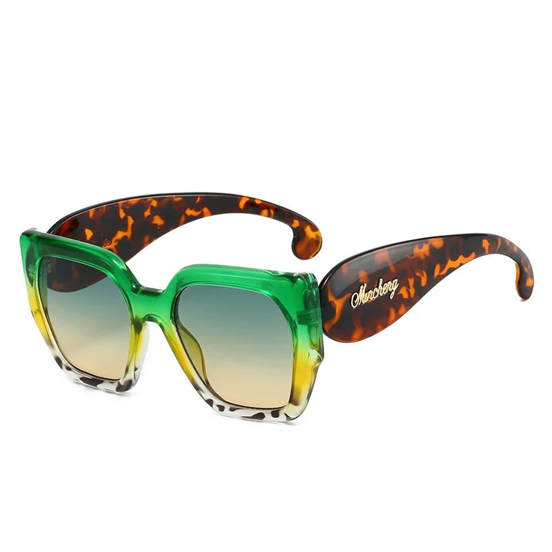 New Retro Leopard Gradient Square Women And Men Sunglasses 2026 Personality Luxury Colorful Frame Casual Versatile Glasses UV400