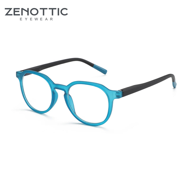 ZENOTTIC Fashion Round Prescription Glasses Men Circular Myopia Eyewear Women Hyperopia/Progressive Optical Eyeglasses