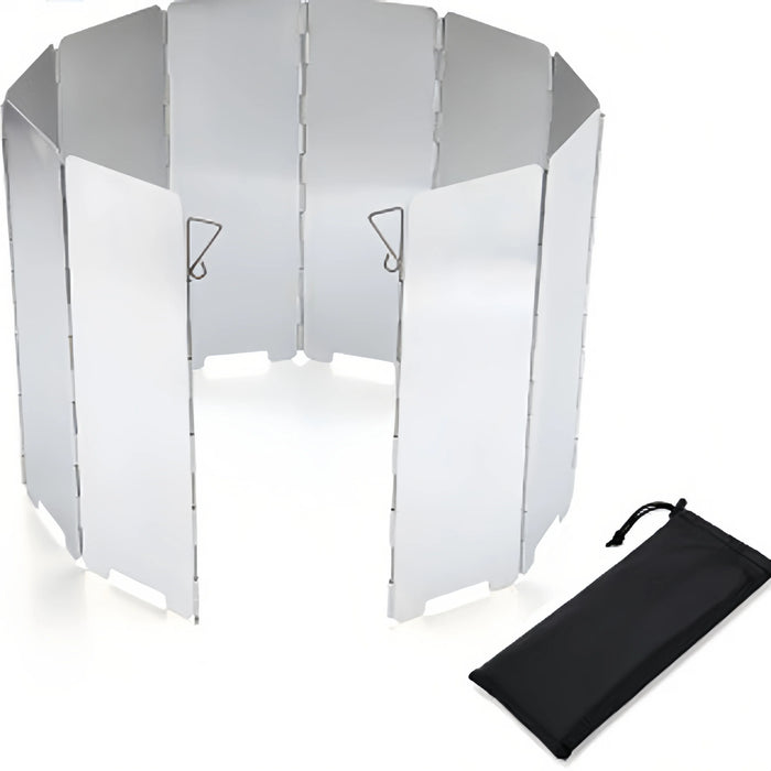 8/9/10 Platos Estufa de Gas Parabrisas Exterior Camping Picnic Cocina Quemador Pantalla Cortavientos Aleación de Aluminio Pantalla Cortavientos