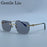 Y2K Rimless Square Sunglasses Men 2026 Luxury Vintage Punk Sun Glasses Hip Hop Metal Frame Steampunk Shades Leopard Head Eyewear