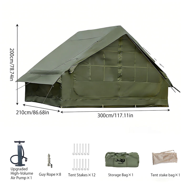 PAKICETUS Inflatable Camping Tent 4-8 People with Windows Portable Water-Resistant Camping Tent