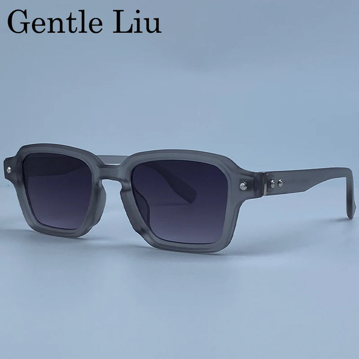 Photochromic Square Punk Sunglasses Men 2026 Luxury Brand Designer Rivet Sun Glasses Vintage Shades Male Driving Fashion Eyewear