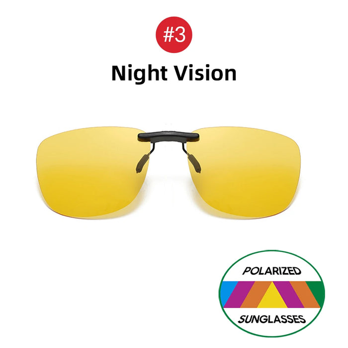 VIVIBEE Lunettes de soleil à clip unisexe pour homme polarisées, pour femme, pour la vision nocturne, la pêche, UV400, pour l l'extérieur