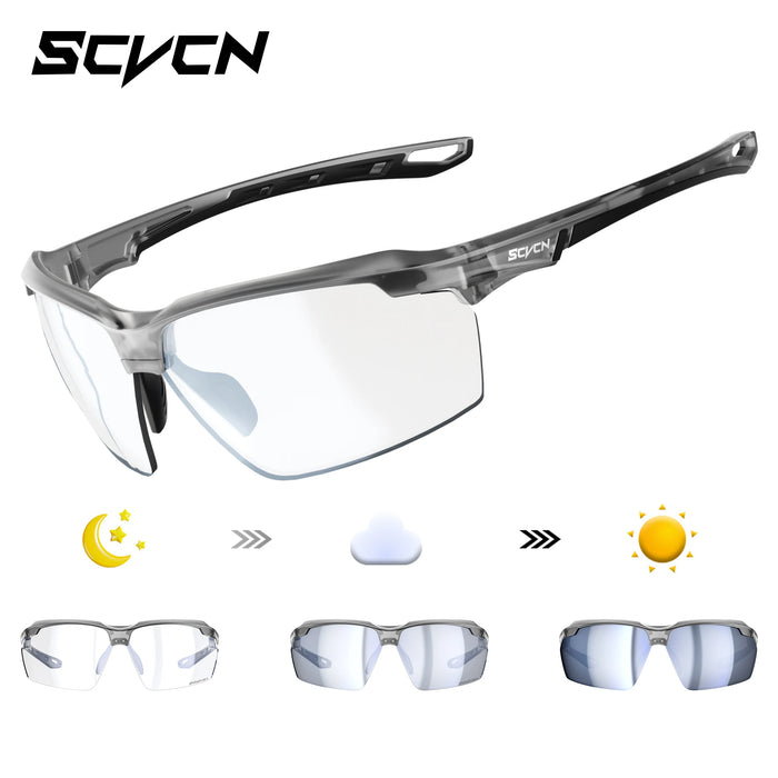 SCVCN Photochromic Cycling Sunglasses Marathon Running Glasses Men Outdoor Sports Women Driving Bicycle Bike Eyewear New