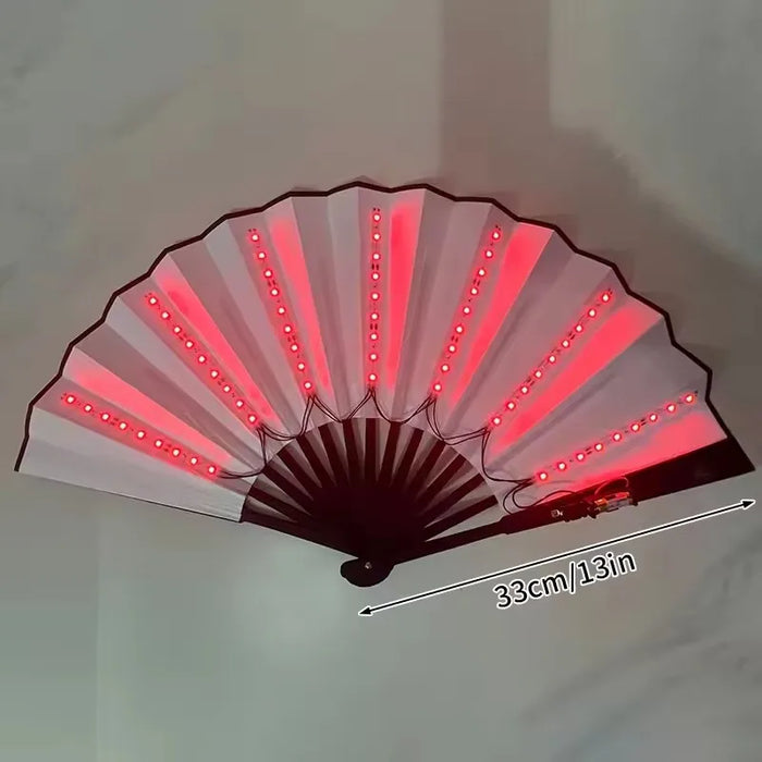 Glow Folding Led Fan Led Glasses Dancing Light Fan Night Show Halloween Christmas Rave Festival Accessories Glow Party Supplies