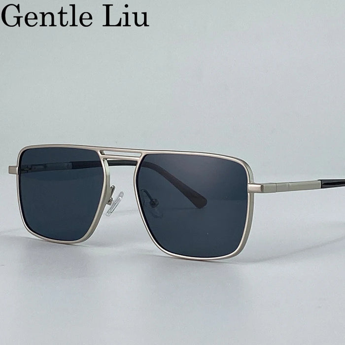 Gafas de sol punk cuadradas de gran tamaño para hombre 2026, marca de lujo, retro, doble puente, gafas de sol para hombre, estilo Steampunk, para conducir, protección UV400
