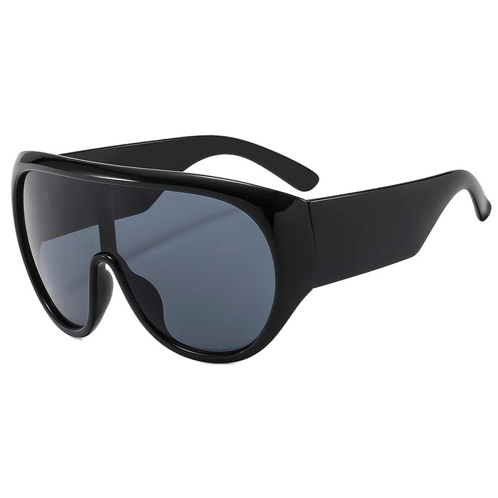 Lunettes de Soleil Masque Visière Oversize Homme Femme Coupe-Vent Verres Solaires Monture Large Goggles Shades Sport UV400