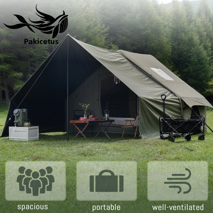 PAKICETUS Inflatable Camping Tent 4 Season Snowproof Family Shelter Hand Pump Easy Setup Outdoor Camping