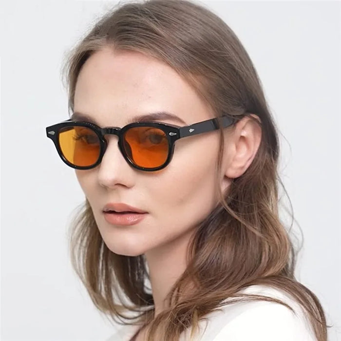Fashion Retro Round Sunglasses Women Rivets Decoration Men Shades UV400 Punk Leopard Sun Glasses