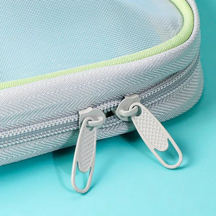 Sac de rangement pour papeterie A4, double couche, en maille, avec fermeture éclair, grande capacité, pour dossiers, fournitures scolaires et de bureau