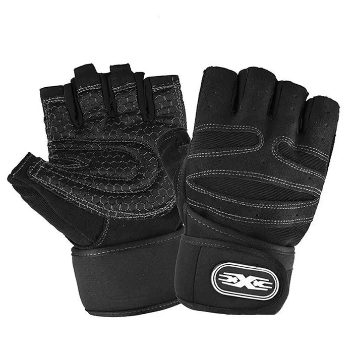 Workout Gloves for Men Women Half Finger Glove with Wrist Wrap for Sport Weight Lifting Training Bicycle Motorcyclist Gym Glove