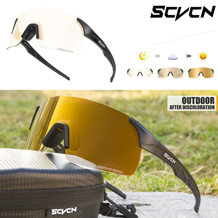 SCVCN New Photochromic Sunglasses Man MTB Climbing Glasses Outdoor Sports Bike Cycling Glasses Women Driving Bicycle Goggles