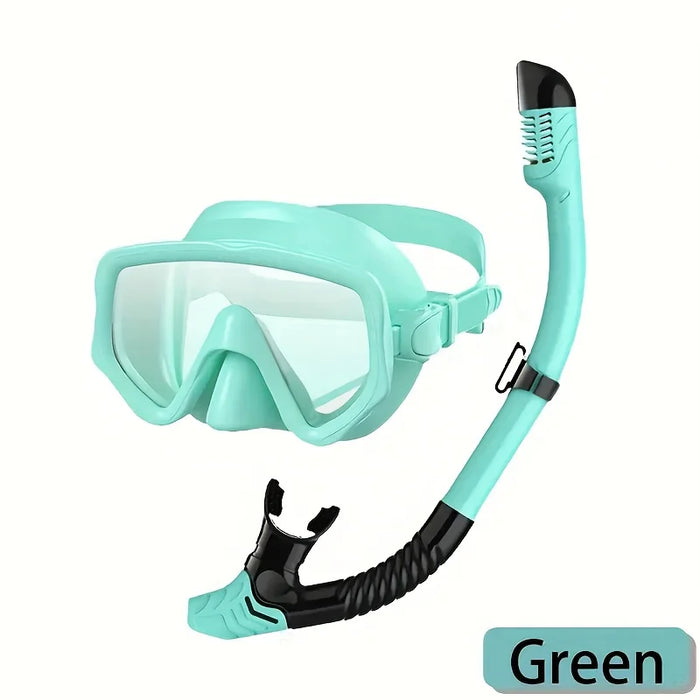 Scuba Diving Mask Snorkel Set For Adults Tempered Glass Professional Panoramic Snorkeling Gear Swimming Training Snorkel Kit