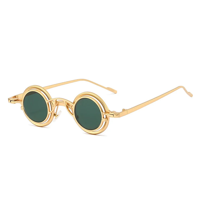 Nouvelles lunettes de soleil rondes rétro deux en un en titane pur pour femme, style Y2K, personnalité steampunk, haute qualité, pour homme, Gafas De Sol UV400