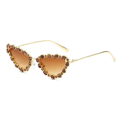 Diamond Cat Eye Sunglasses Women Retro Crystal Sun Glasses for Men Shades Vintage Luxury Brand Female Oculos UV400
