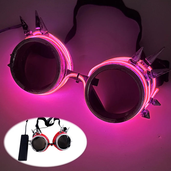 Gafas futuristas cyberpunk luminosas Rave Gafas iluminadas cibernéticas Visor LED que brilla para accesorios de espectáculo de música EDM