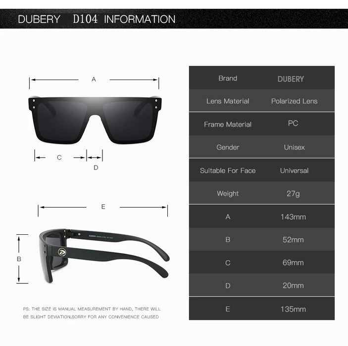 DUBERY Polarized Sunglasses One Piece Lens Men Oversized Sunglasses UV400 Women Rimless Fashion Safety Sun Glasses Italy Design