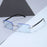 Diamond Studded Frameless Blue Light Reading Glasses for Men And Women with Blue Film Flat Light Cut Border