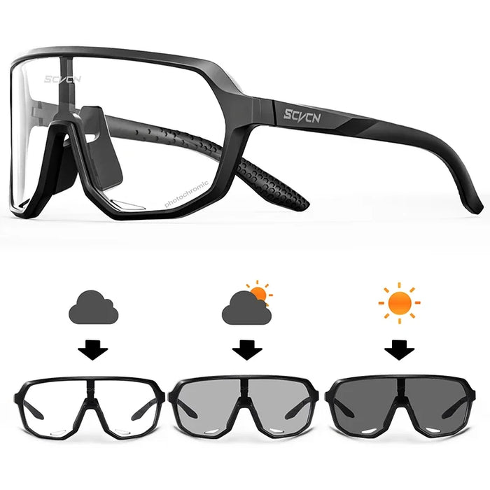 Photochromic Cycling Sunglasses Sports Glasses for Men Sun Mountain Bike Road Bicycle Eyewear Goggles Sports UV400 Polarized MTB