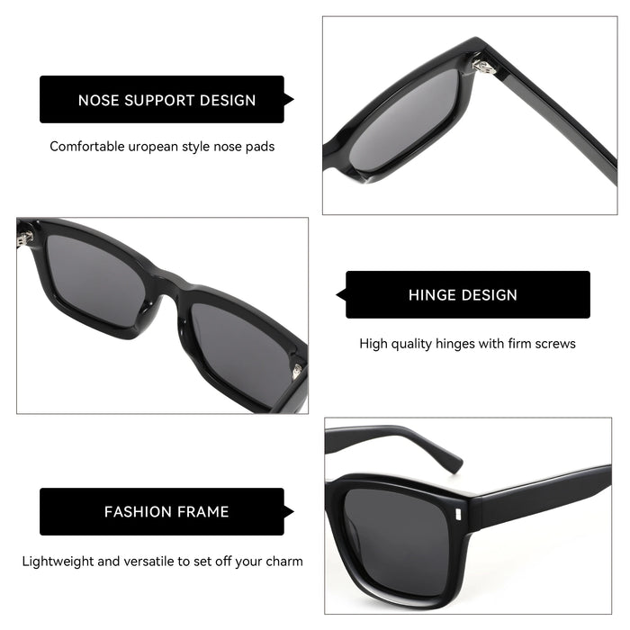 Z 2026 Trend Square Polarized Sunglasses Handmade Acetate Sun Glasses Fashion Patchwork Shades ZS6240