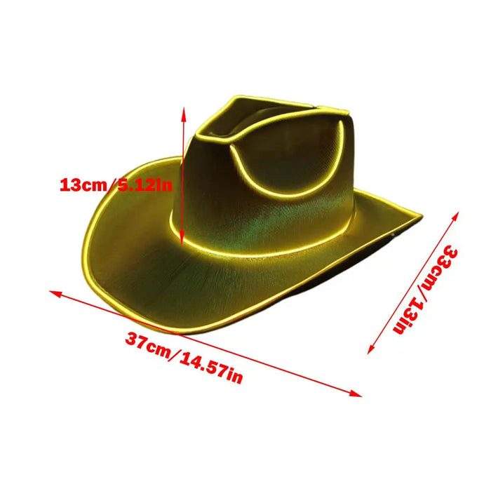 Chapeaux lumineux pour adultes, coiffes de fête, chapeau de cowboy lumineux LED, chapeau de cowboy lumineux à piles, chapeau de cowboy scintillant.