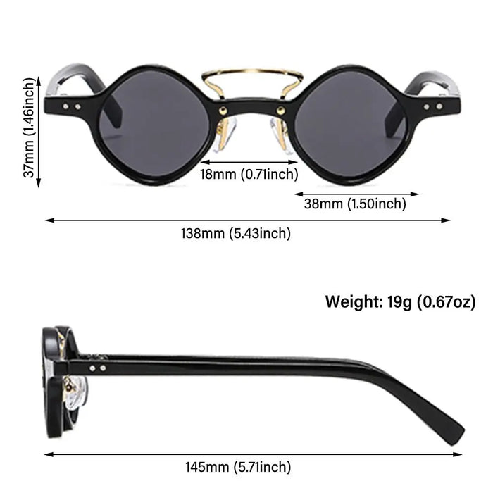 New Hippie Small Round Square Sunglasses Men Women Retro Steam Punk Glasses Vintage Gradient Driving Glasses UV400