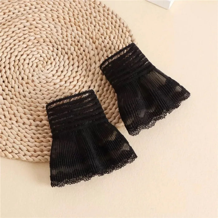 Beautiful Petal Fake Collar Black Lace False Blouse Detachable Lapel False Collar Sweater