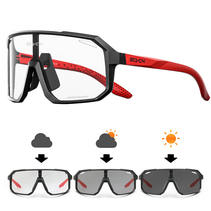 Scvcn-New Sunglasses Photochromic Cycling Glasses for Men Bicycle Mountain Bike Cycling Goggles UV400 MTB Polarized Road Women