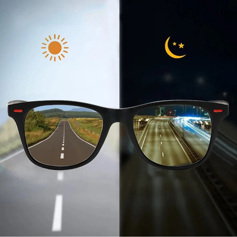 Lunettes de Vision Nocturne Cadre PC Lunettes de Soleil Polarisées Homme Sport Extérieur Lunettes de Soleil Jour Nuit Lunettes de Conduite Lunettes de Nuit
