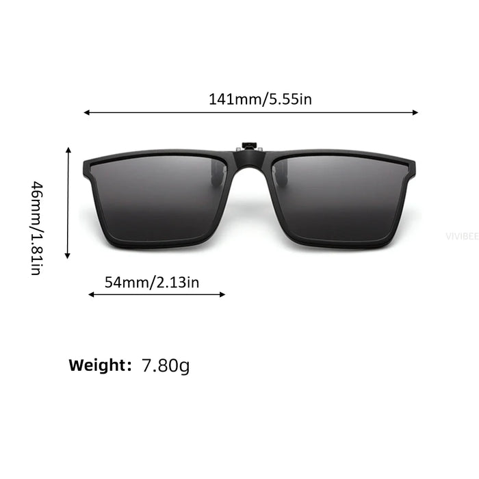 Gafas de sol VIVIBEE cuadradas con clip abatible, polarizadas, espejo azul, para conducir, lentes grises UV400 fotocromáticas, clips de visión nocturna